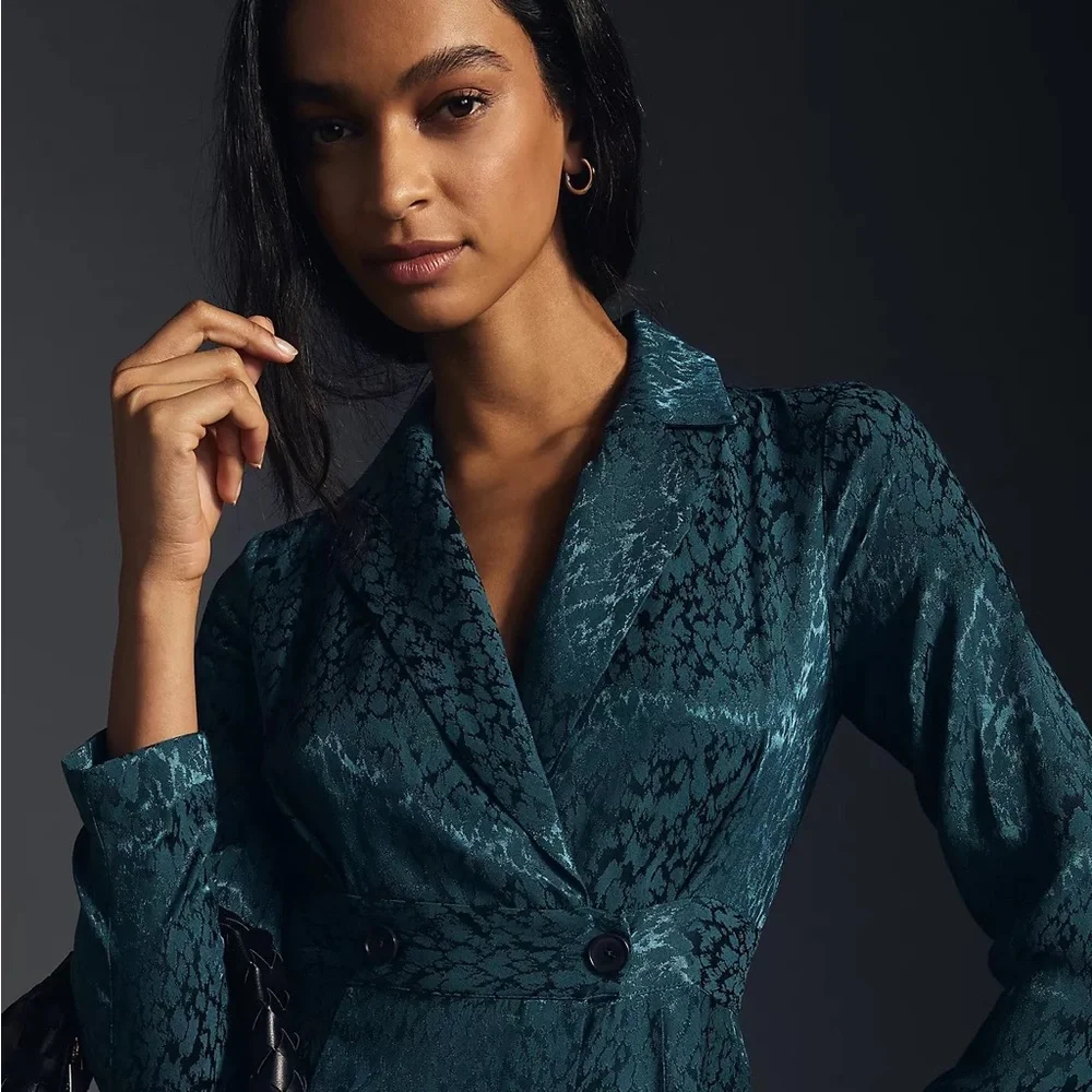 Jacquard Blazer Wrap Midi Dress_10